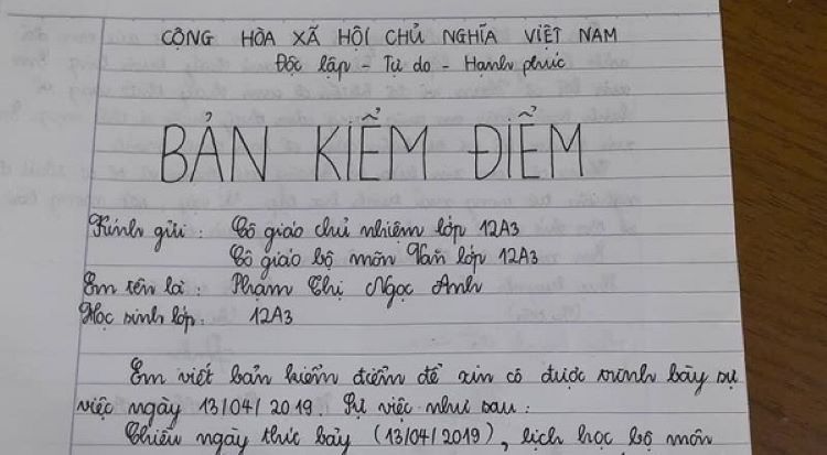 Cách viết bản kiểm điểm